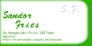 sandor frics business card